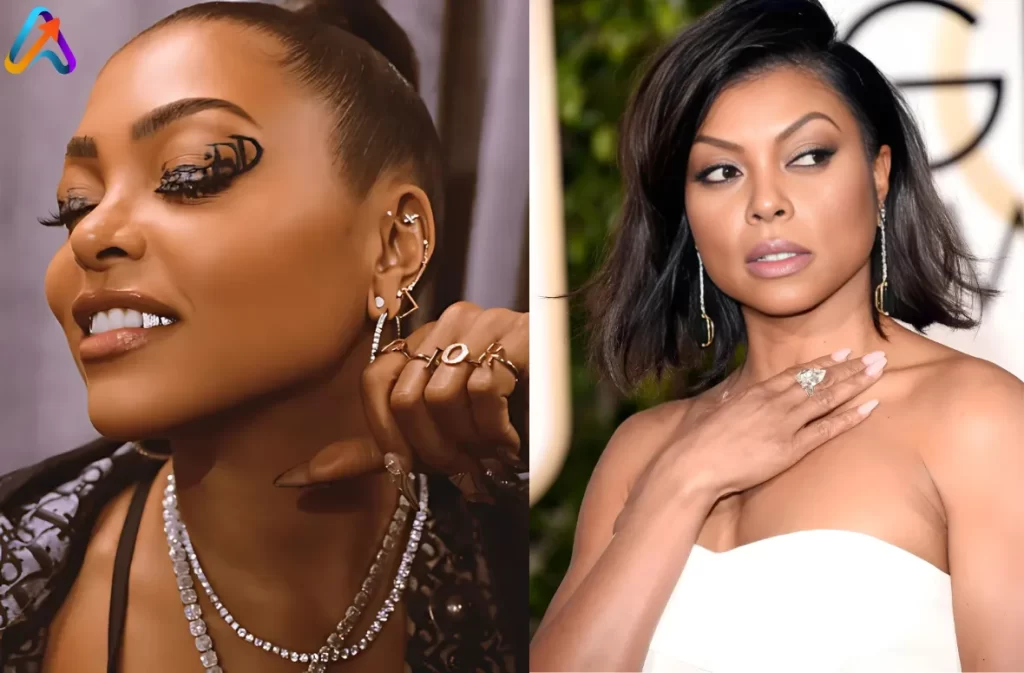 Close-up of Taraji P. Henson with intricate eye makeup.